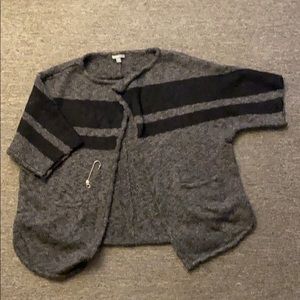 James Perse grey with black strip cardigan